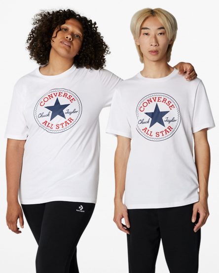 Dámské T-Shirts Converse Go-To Chuck Taylor Classic Patch Standard Fit Bílé | CZ AMJW59